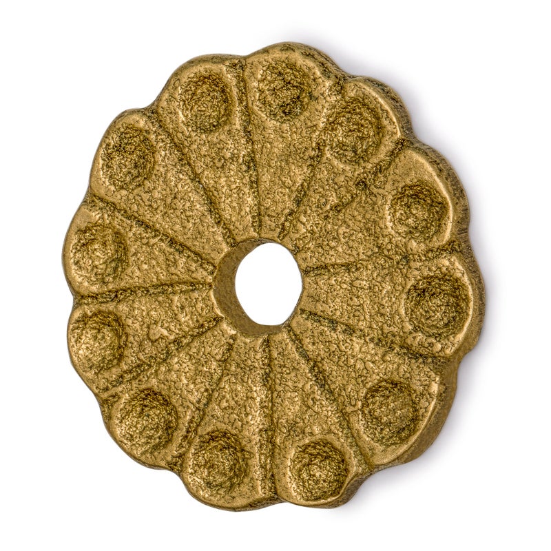 Hardware Philosophy Chrysanthemum Backplate Washer Brass Hardware 1.4 Inches- Set of 10 - Architectural, Interior Design, Doors, Furniture Cabinet Customization Hardware - Image 3